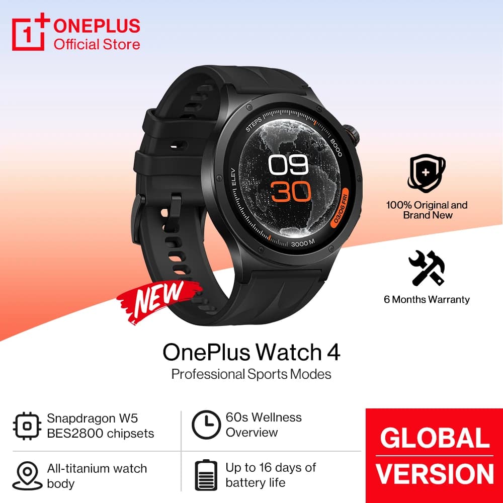 Nuovo OnePlus Watch 4 Versione Globale, Smartwatch con Snapdragon W5, fino a 16 giorni di autonomia per OnePlus 15, 15r, 13, 11, Nord 6, 5