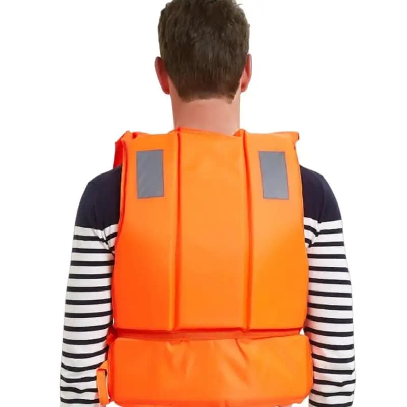 Giubbotto di salvataggio con cerniera per adulti, dispositivo di galleggiamento di emergenza con tasche, attrezzatura di sicurezza per la sopravvivenza in acqua.