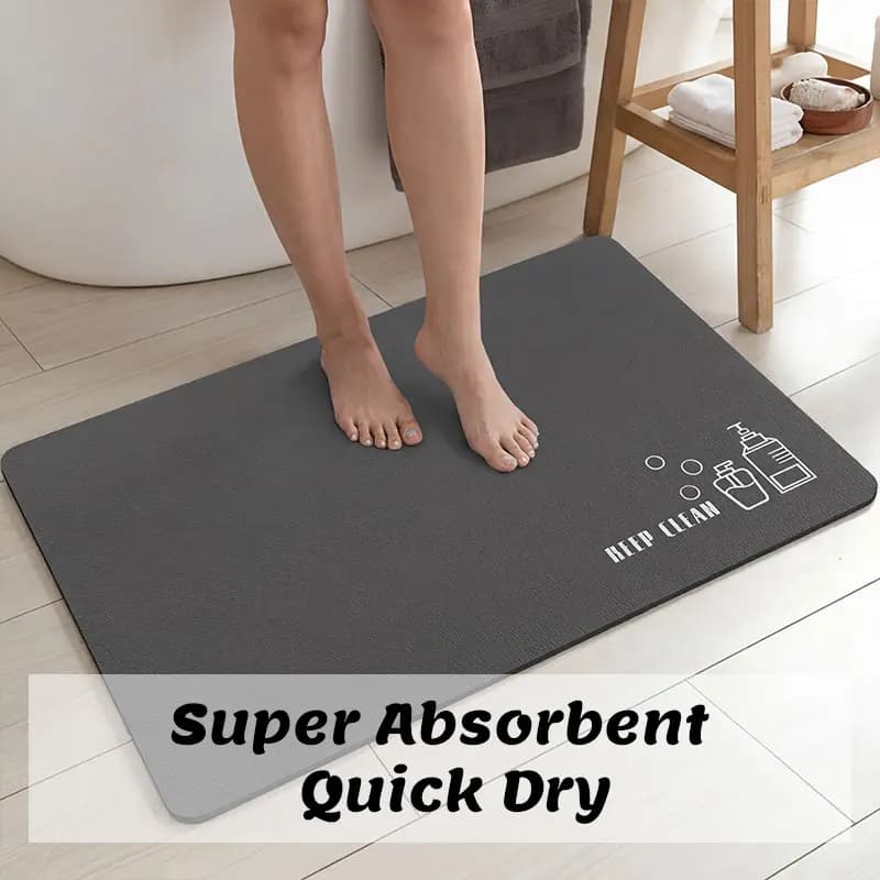 Diatomite Bath Mat Bathroom Absorbent Non-Slip Floor Mat Foot Carpet Quick Dry Shower Toilet Kitchen Rug Doormat Washable 1pc
