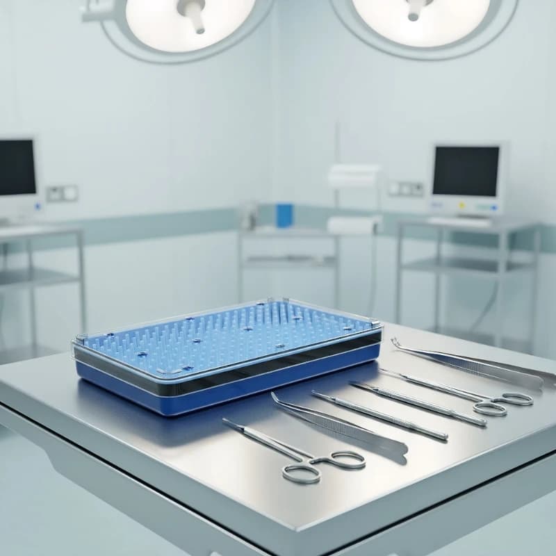 Scatola di sterilizzazione in silicone per la disinfezione ad alta temperatura e ad alta pressione di strumenti chirurgici microscopici