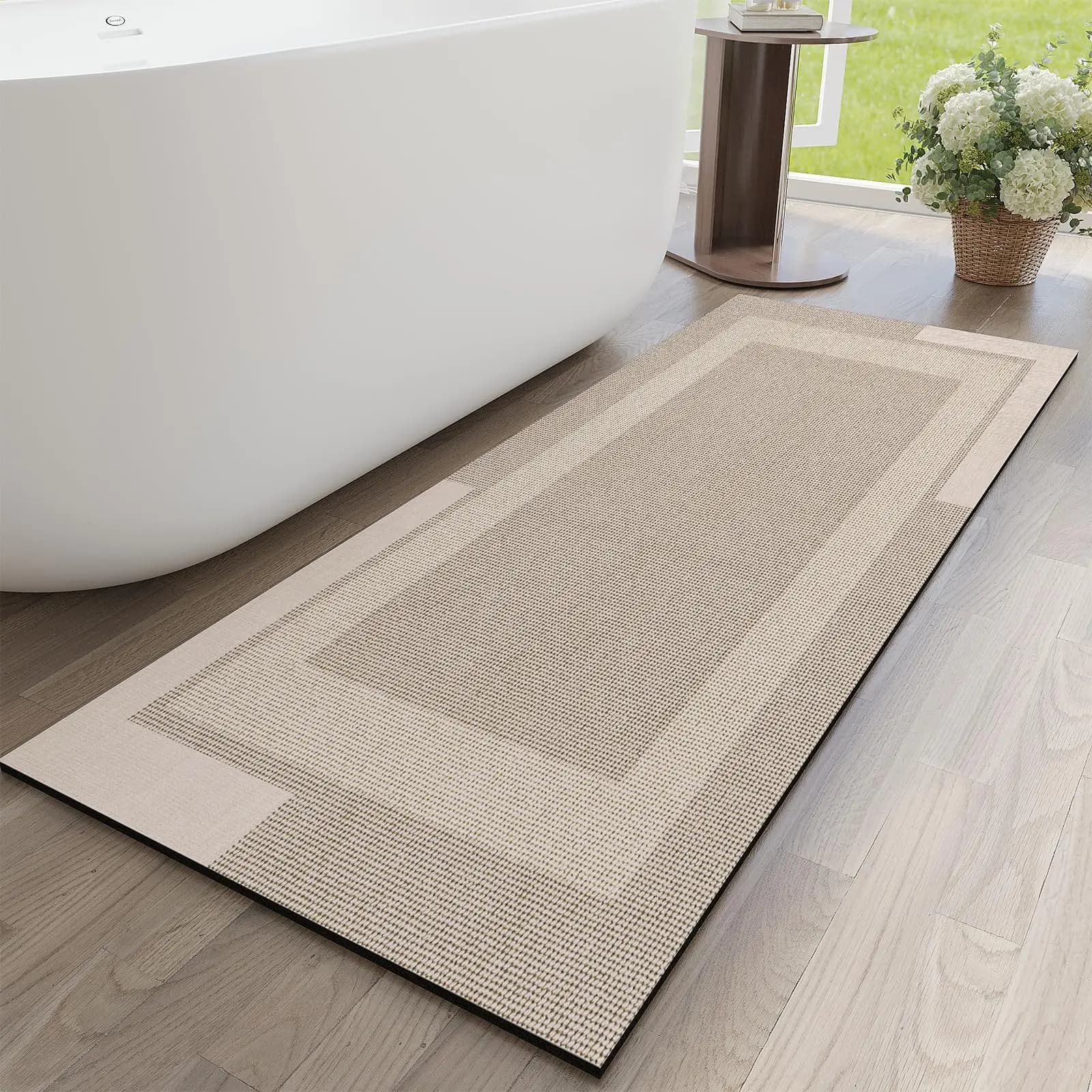 VIKAMA Tappeti da bagno antiscivolo Tappeti da bagno in gomma super assorbente ad asciugatura rapida Tappetino da bagno in terra diatomea Decorazione della casa