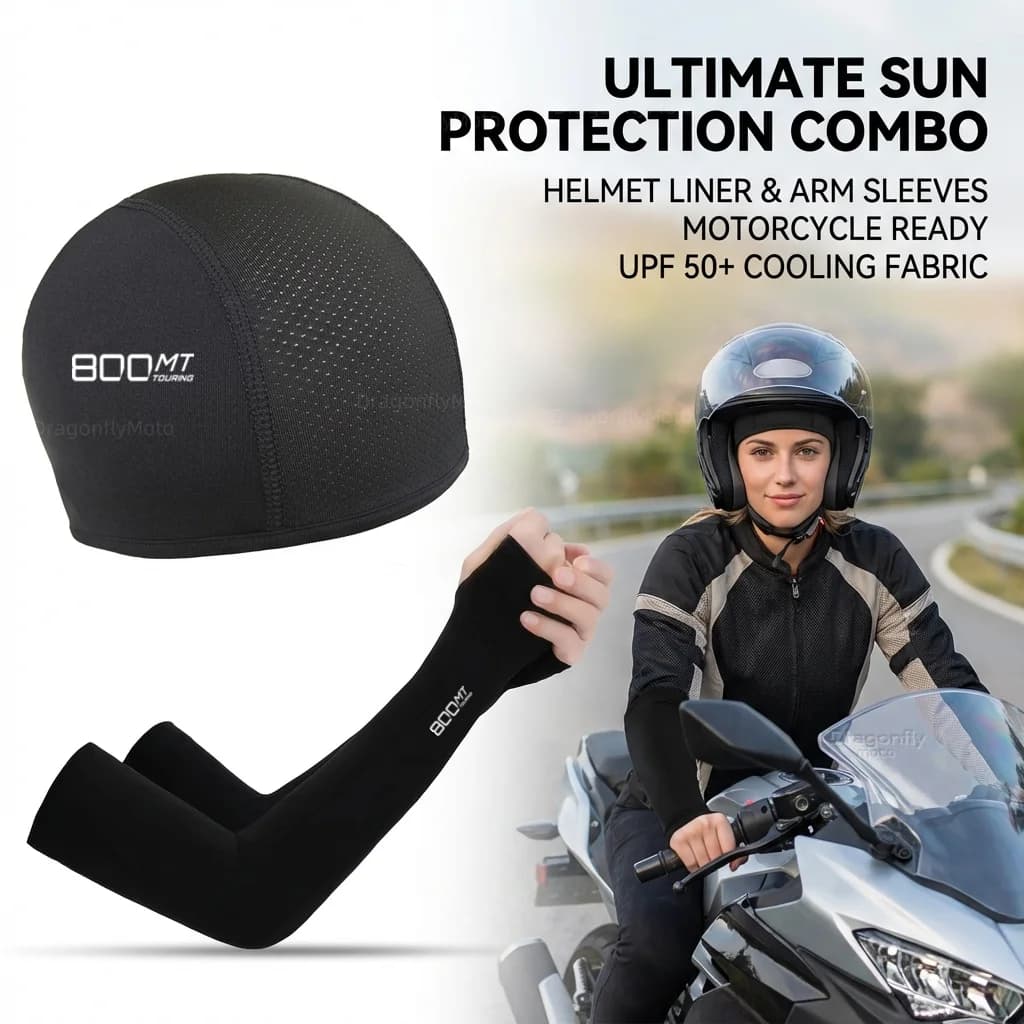 Per CFMOTO 800MT 800 MT 2021 2022 CF800 CF MT800: Cappello Estivo da Moto con Protezione Solare, Cappello da Ciclismo, Copribraccio Sportivo Protettivo
