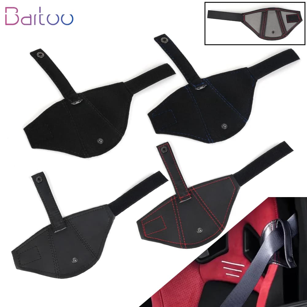 Protector for safety belt in suede Safety belt guard for racing bucket for PU leather car Safety belt guide for full bucket BAG095