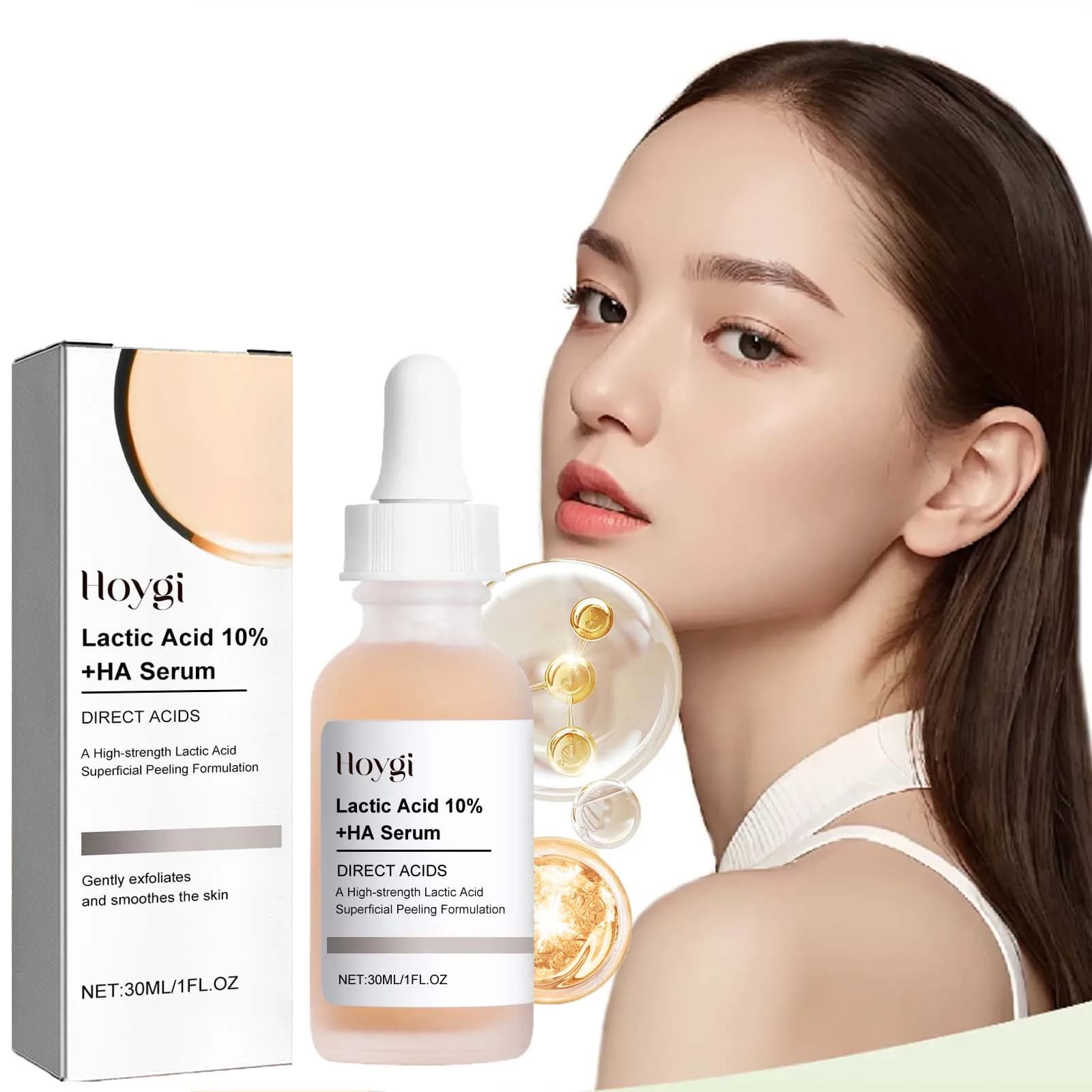 Siero viso all'acido lattico Acne e imperfezioni Riducendo i pori Restringente Minimizzare l'essenza Idratante Rassodante Siero schiarente liscio