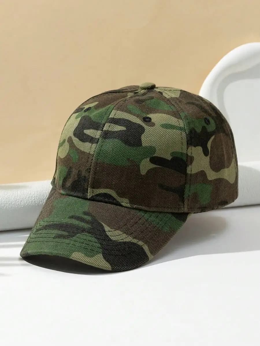 Cappellino da baseball mimetico unisex, cappello casual per viaggi e sport all'aria aperta, cappello da camionista