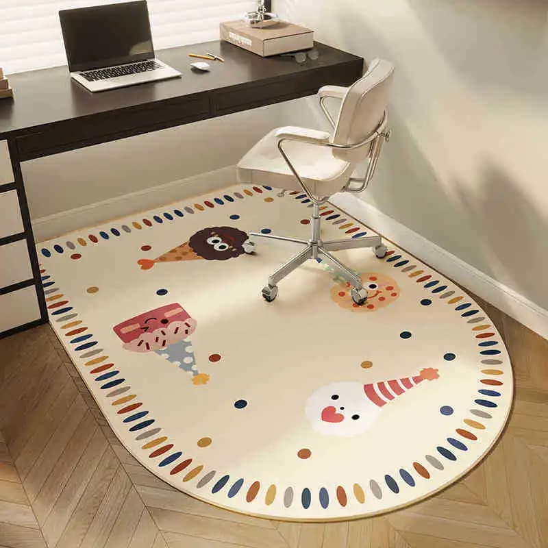 VIKAMA Summer Children's Room Computer Chair Carpet Cute Cartoon Study Desk Swivel Chair Cushion Bedroom Dresser Foot Cushion