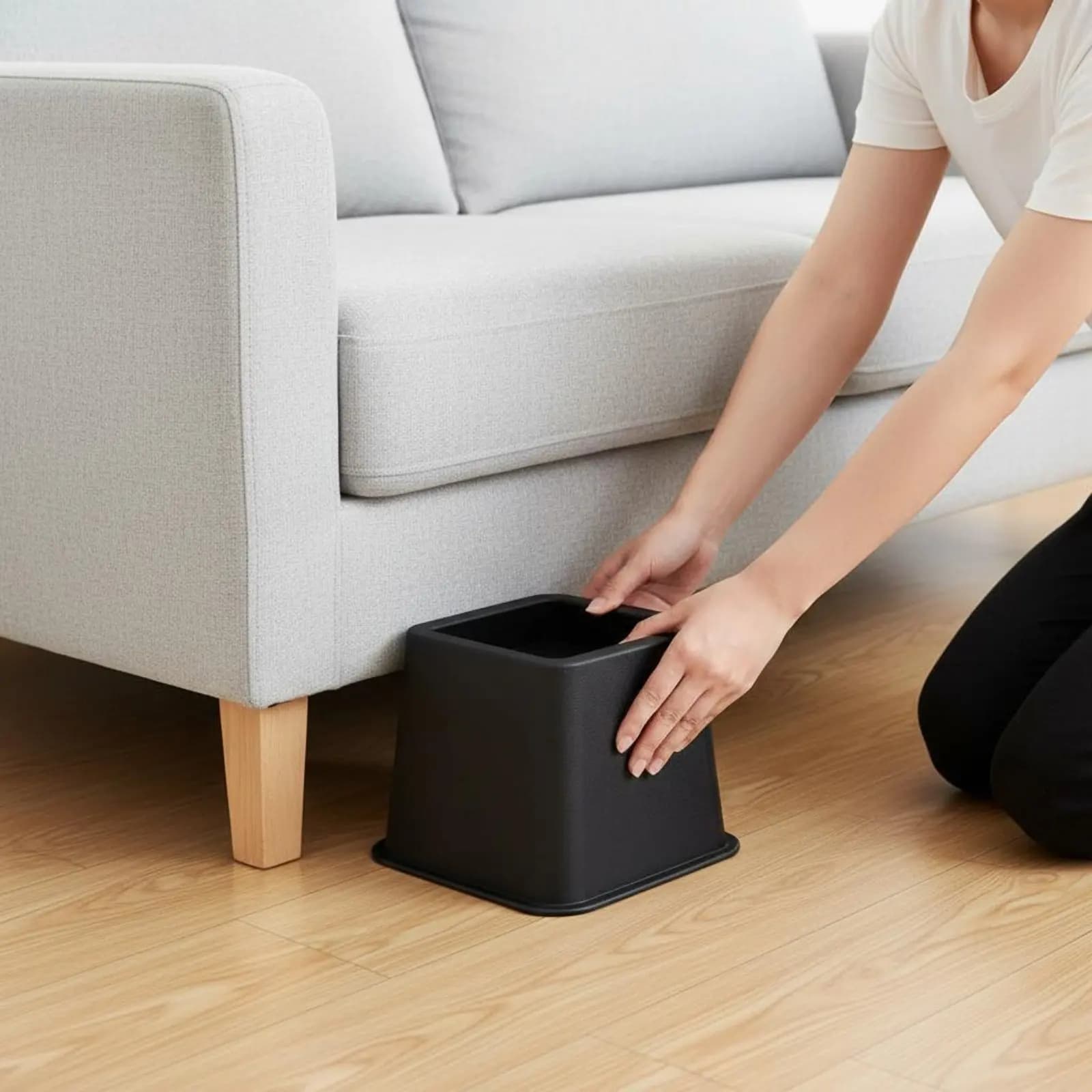 Rialzo Quadrato per Mobili, Blocco Antiscivolo e Antiusura per Gambe del Divano, Protezione Pavimento Impilabile per Soggiorno, Camera da Letto