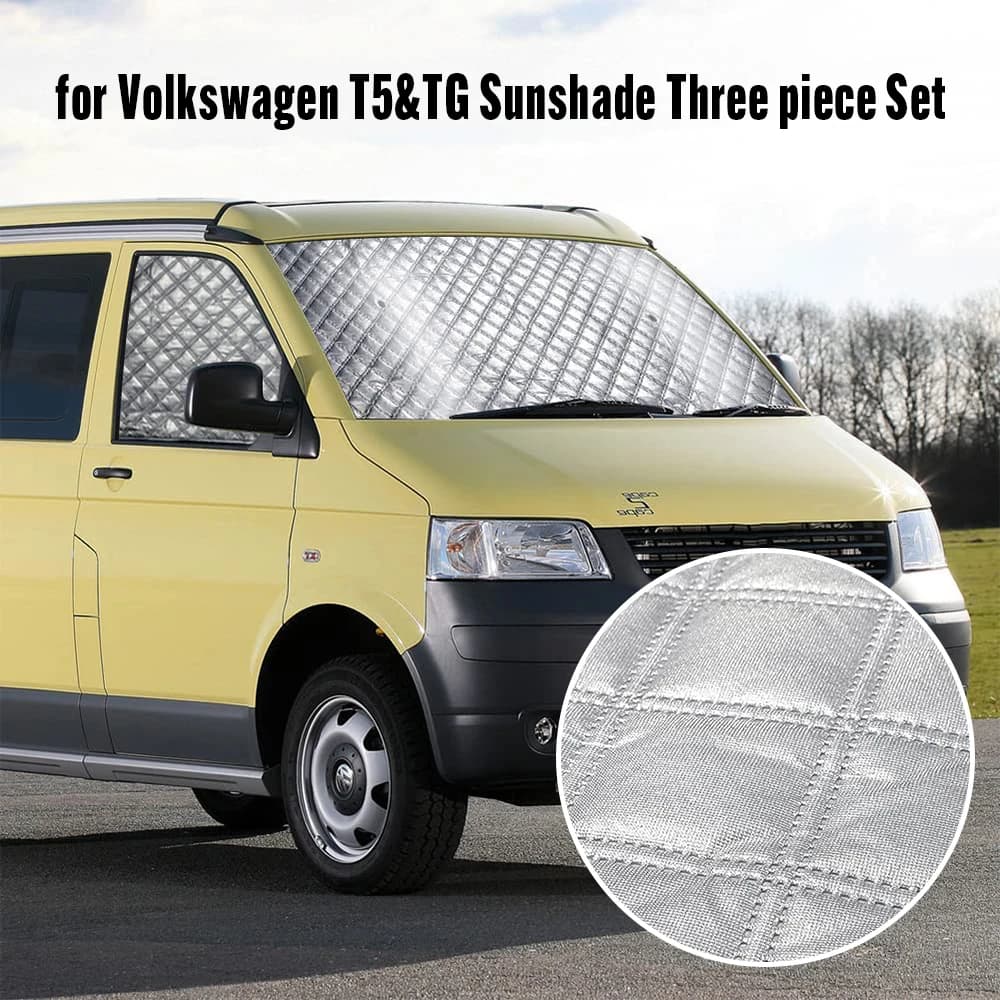3PCS Auto Parasole Copertura Parabrezza Parasole Protezione Impermeabile Per VW T5 T6 Accessori Esterni Auto Parabrezza Anteriore Copertura