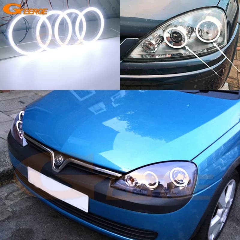 For Opel Corsa C 2003 2005 2005 2006 2007 Excellent COB Ultra Bright Led Angel Eyes Kit Halo Rings