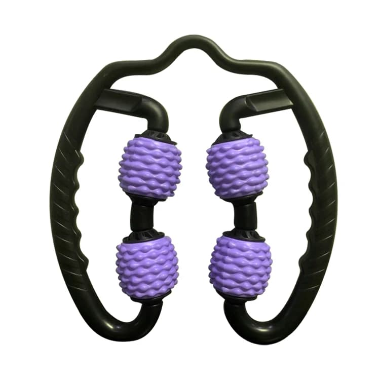 Yoga Pilates Ring Portable Handheld Massager 4 Wheel Foam Roller for Arm Leg Back Muscle Relaxation Home Gym