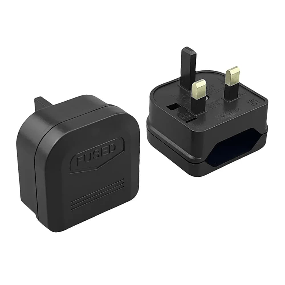 Portable Compact Travel Adaptor 1 Pack EU 2 Pin to UK 3 Pin Travel Plug Adapter European to British Mains Power Socket Converter