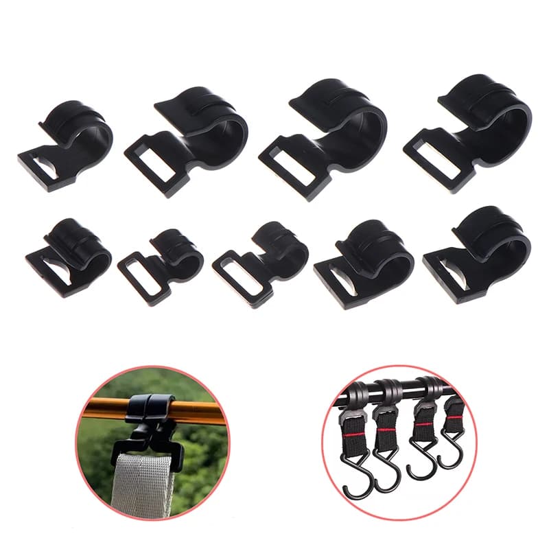 Ganci a Clip Multimisura per Tende 10 Pezzi 9 10 12 13 16 17 19 22 25mm Accessori per Tende da Campeggio e Roulotte