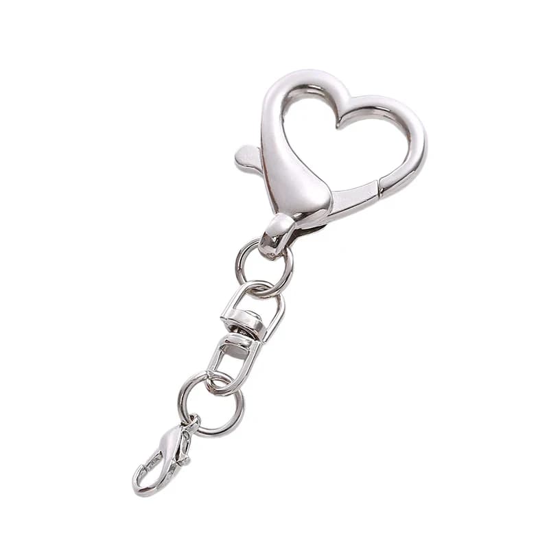 Unique Alloy Heart Keyring Pendant Heart Shaped Clasp For DIY Projects