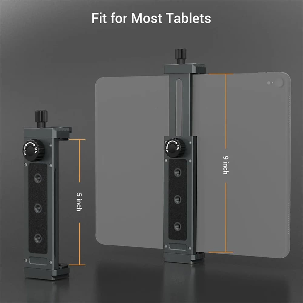 Universal Aluminum Tablet Phone Stand Adjustable Tripod Clip Holder for iPad Samsung Huawei