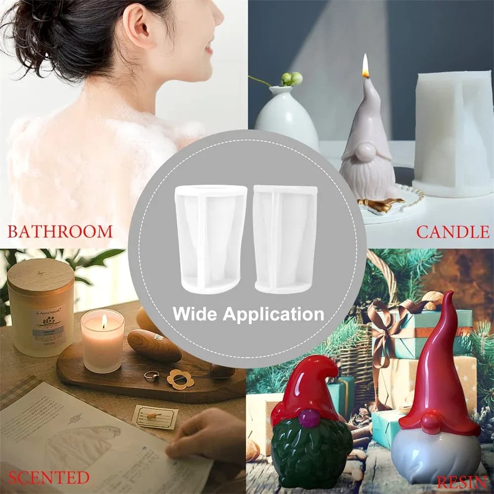 3d gnome candle silicone mold diy soap polymer clay plaster epoxy resin mould christmas decoration gifts home new year decors