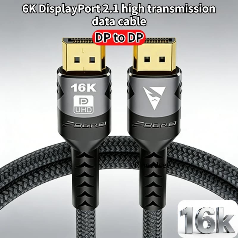 Cavo DisplayPort 16K DP 2.1 8K@120Hz 4K@240Hz 80Gbps HDR Video Audio per Laptop TV Xbox Proiettore Monitor da Gaming
