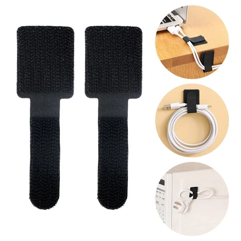 Steps for Reusable Cables, Self-adhesive Cable Organizer Adjustable, Desk Cable Management Straps