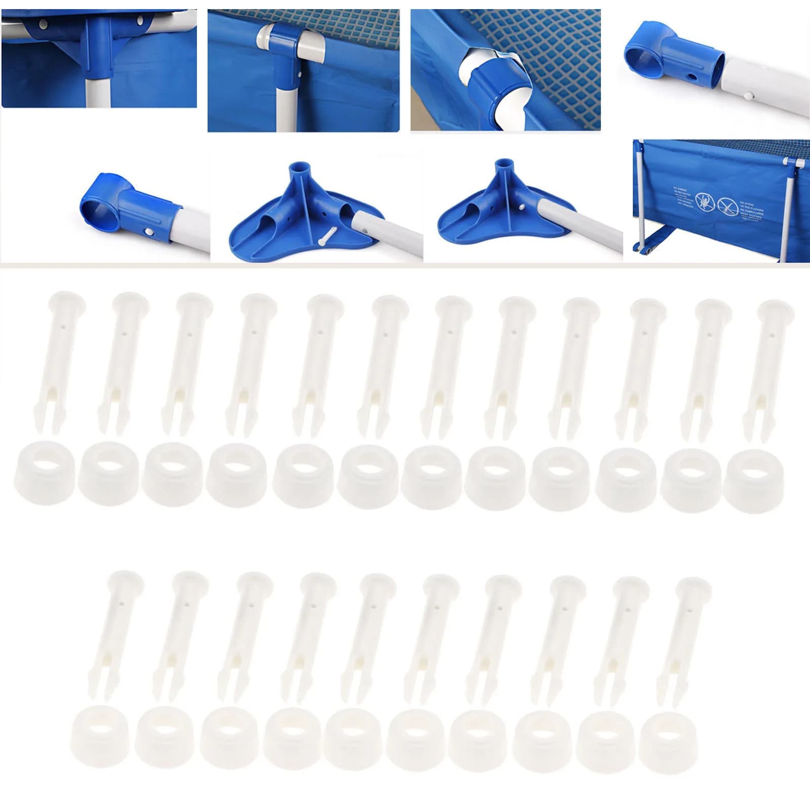 12Pcs Bracket Swimming Pool Plug 5.5cm With Cap For Model 28270-28273 Series Swimming Pool Intex 10'-12' Round Metal Frame Pools