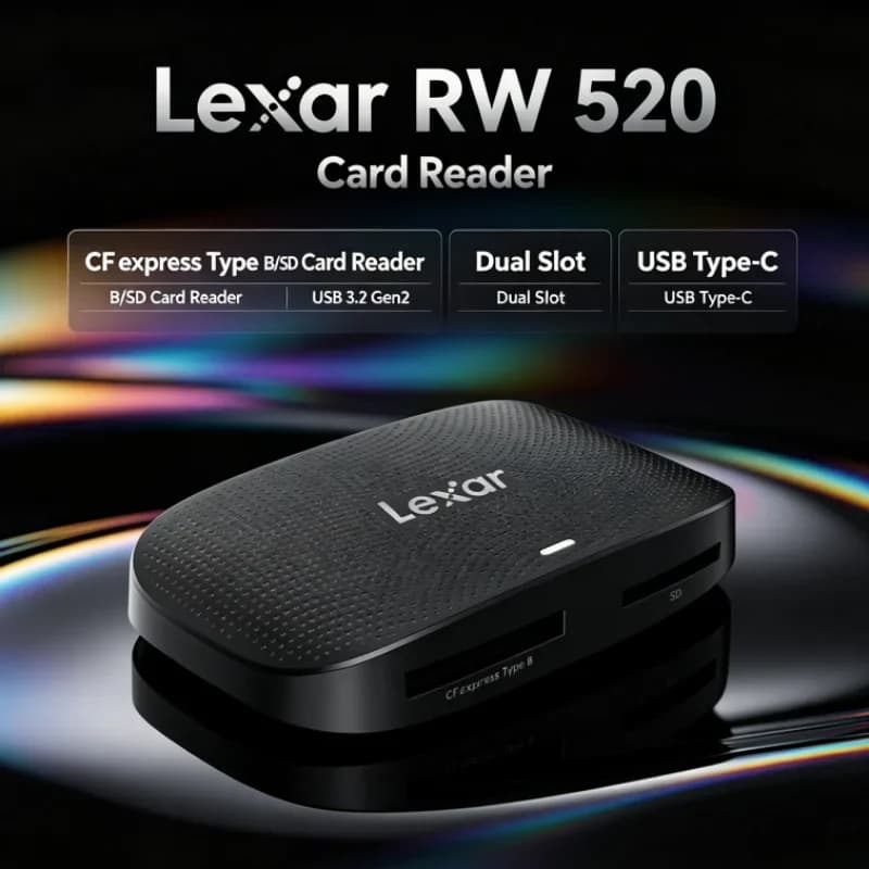 Lexar RW520 Memory Card Reader USB 3.2 Gen 2 CFexpress Type B SD Card Reader High Speed for Data Transfer