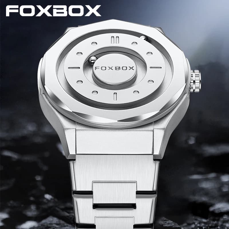 FOXBOX 2025 Luxury Watches Men Creative Scrolling Beads Quartz Wristwatch LIGE Fashion Waterproof Steel Mens Watch Reloj Hombre