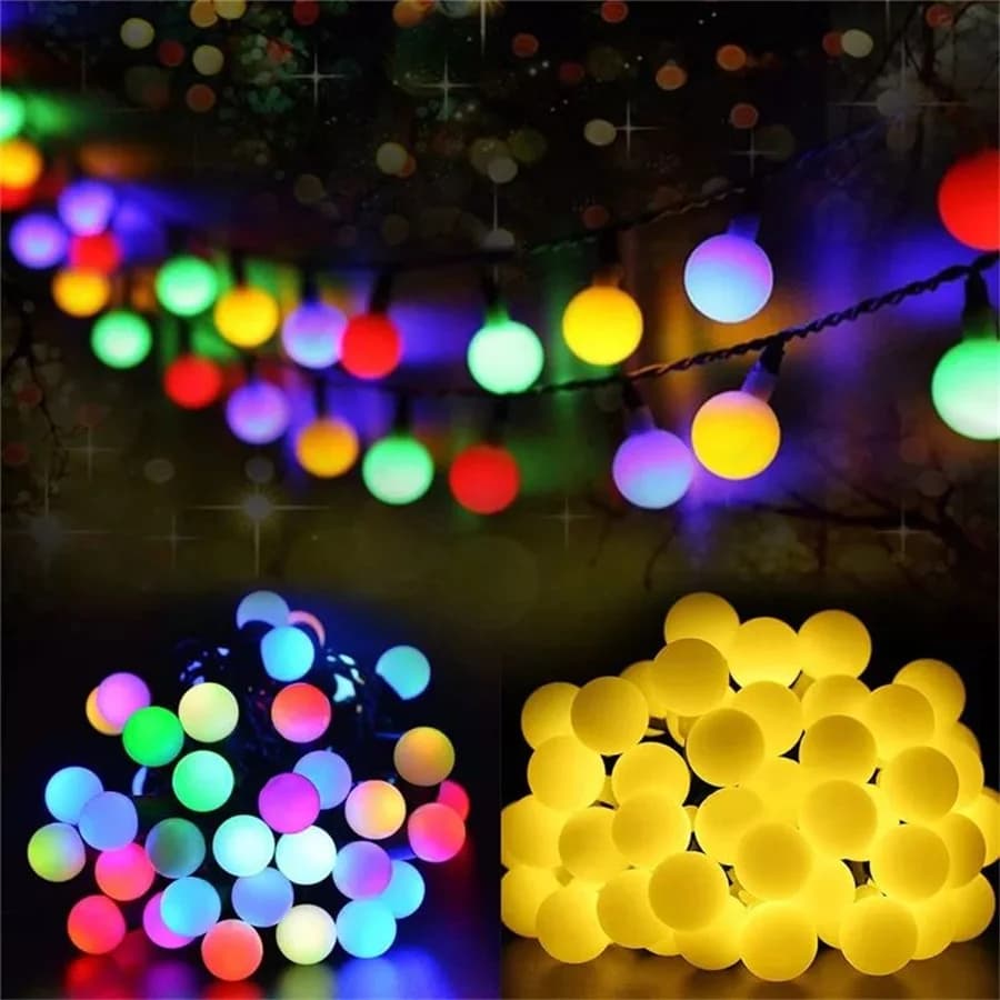 Luci da esterno solari da 50/100/200 LED Ghirlanda impermeabile Luci natalizie per la decorazione di nozze per feste in patio da giardino