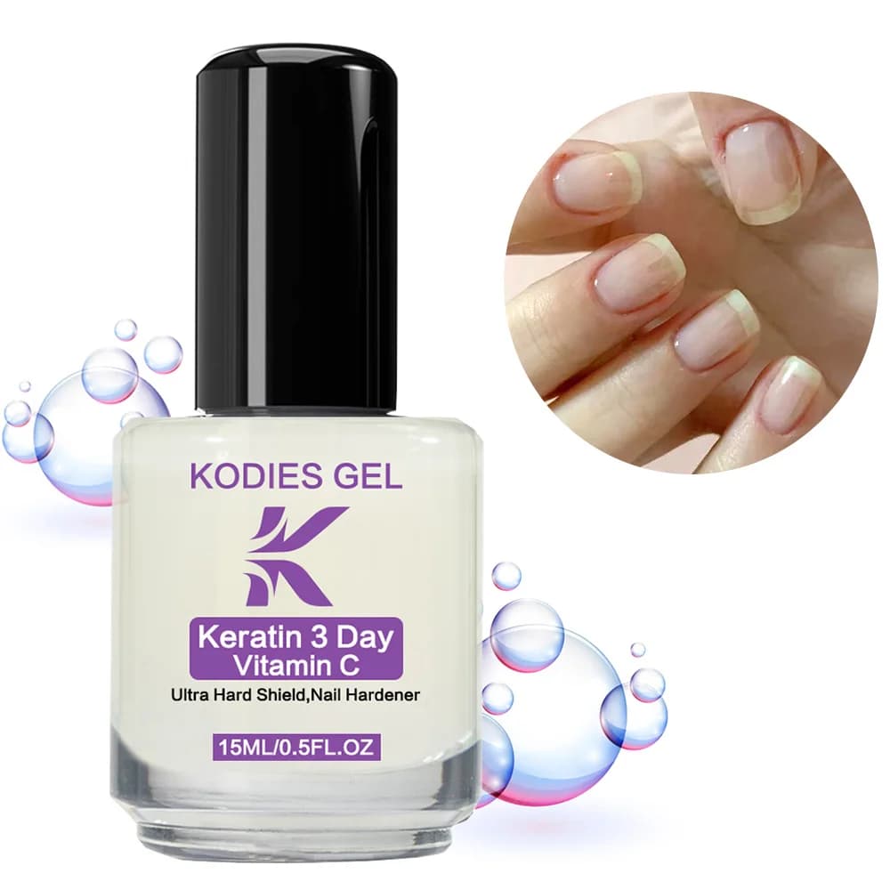 KODIES GEL Rinforzante per la crescita delle unghie da 3 giorni Vitamina C Indurente per unghie ad asciugatura rapida Smalto Base per olio brillante Riparazione unghie danneggiate