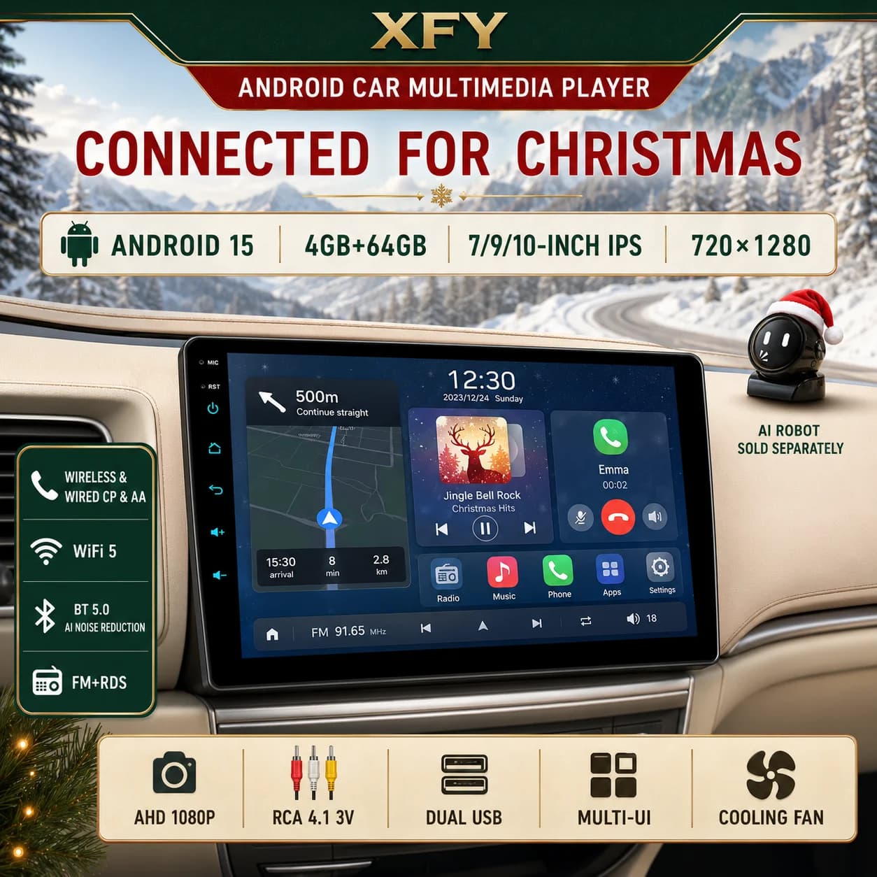 XFY 7/9/10" Universa 2 Din Car Radio Android Auto Carplay Car Stereo Multimedia Playerl GPS Autoradio Car Intelligent Systems