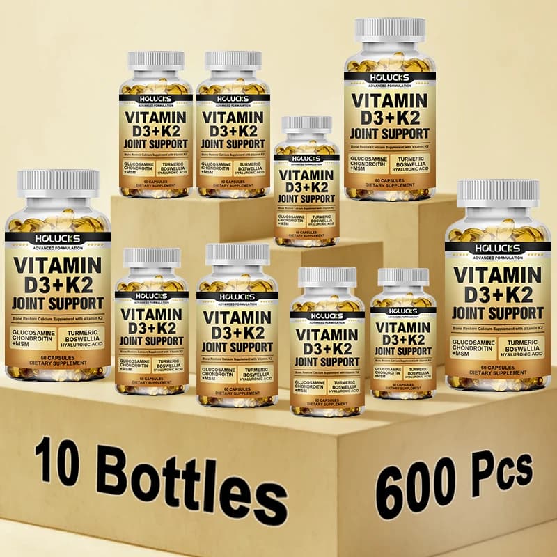Integratore di Vitamina D3 e Complesso K2, Rafforza Ossa e Muscoli, Rifornisce le Articolazioni, Supporta la Salute di Capelli, Pelle e Unghie
