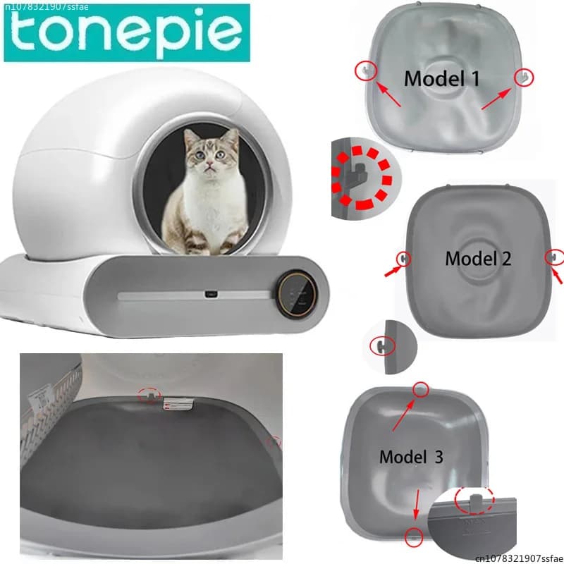 Capsula Inferiore per Lettiera Automatica Tonepie Ti Pro, Accessori, Tappetino in Silicone, Sacchetto per la Raccolta dei Rifiuti