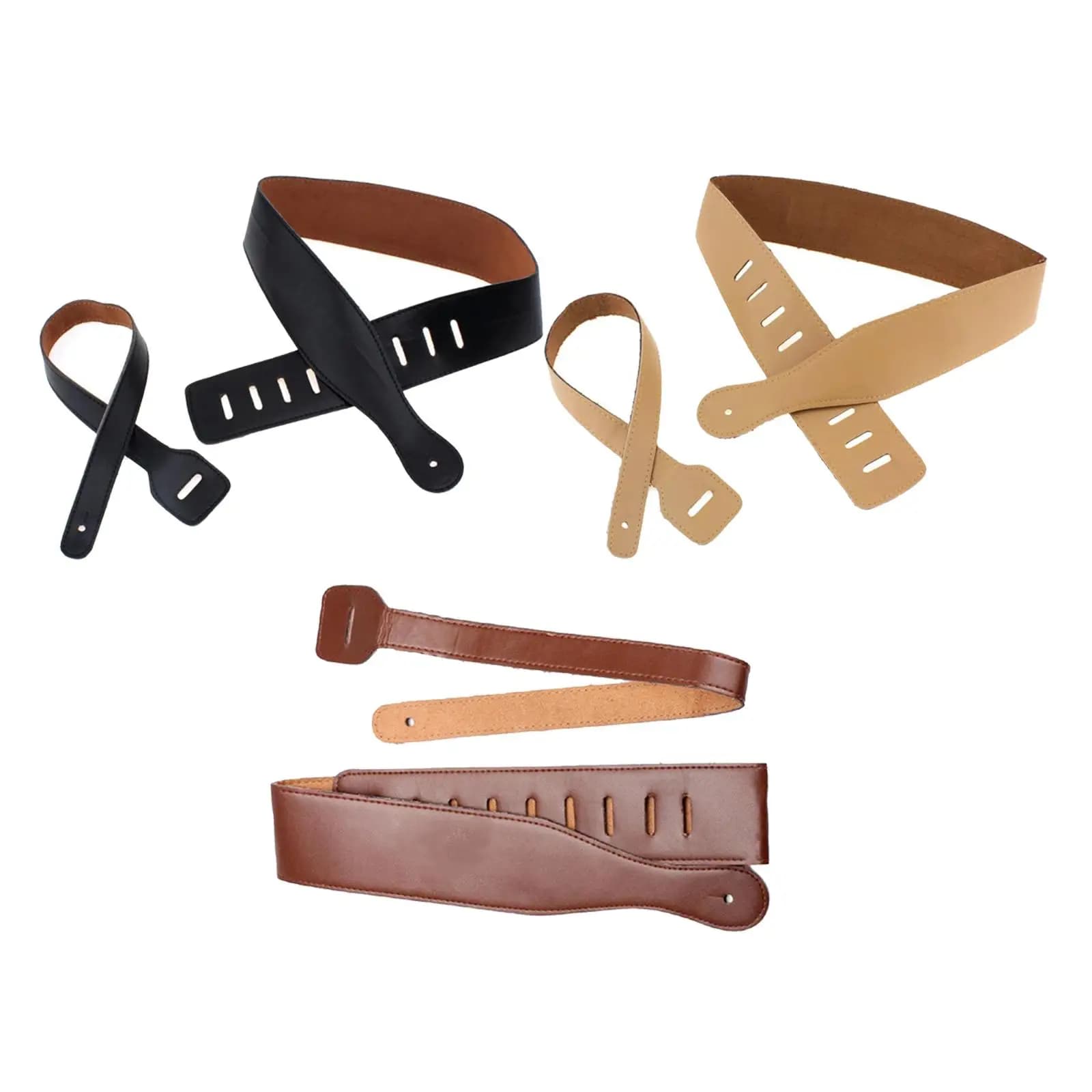 Tracolla per Chitarra Extra Lunga in Pelle, Imbottita 6,5 cm, Regolabile con Porta Plettro per Chitarra Elettrica, Basso e Acustica