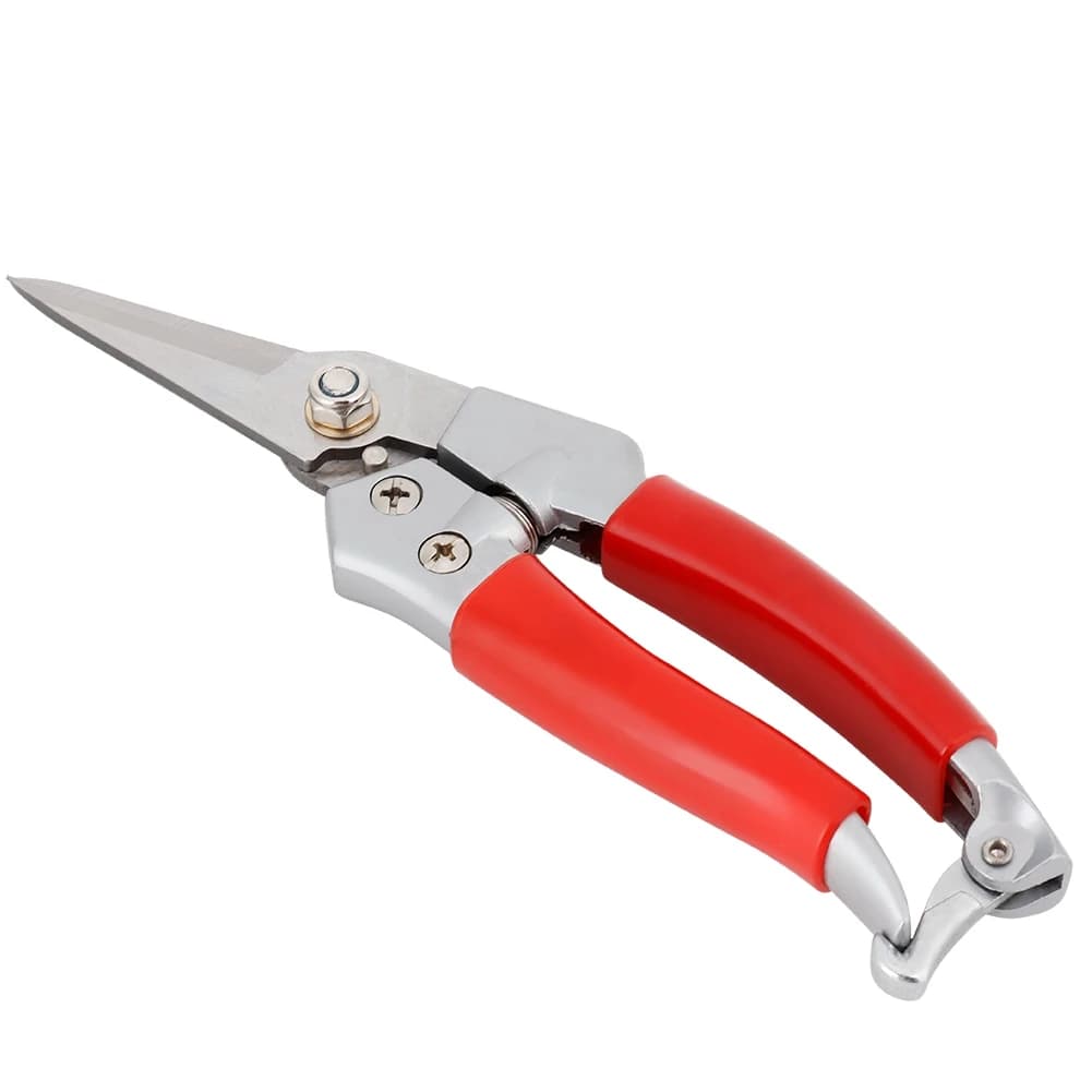 Plant Pruning Shears Straight Pruning Shears Gardening Plant Pruning Scissors Red Handle Straight Pruning Shears Hand Pruner