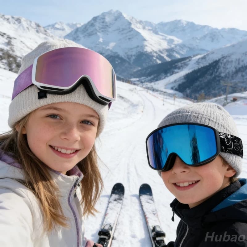 Occhiali da sci HD per bambini Lenti antiappannamento magnetiche Protezione UV400 Occhiali da sci per ragazzi e ragazze Occhiali per sport invernali