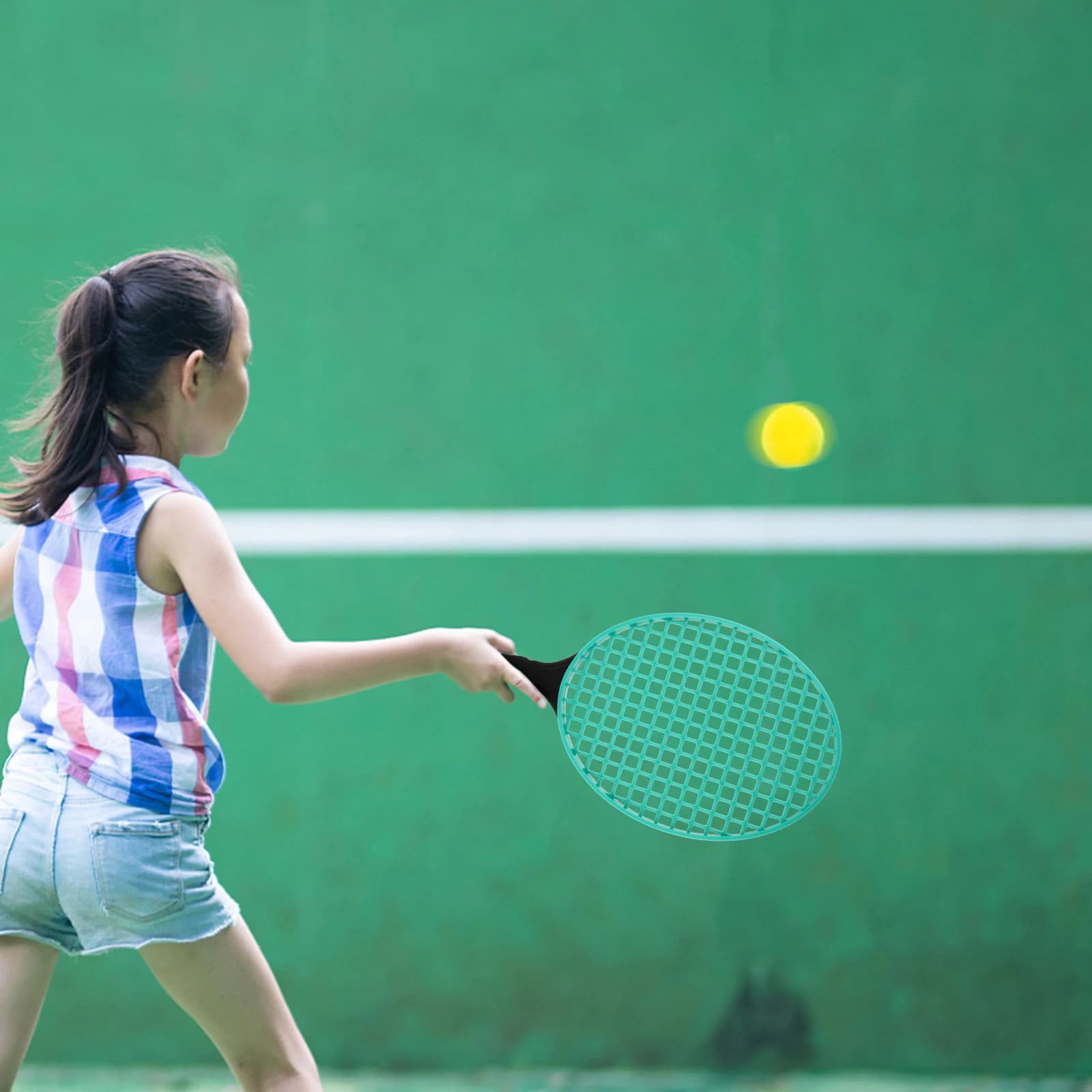 Racchetta da tennis per bambini da 2 pezzi, leggera e morbida, giocattolo da spiaggia, di grandi dimensioni, per bambini, sport all'aria aperta, racchette giocattolo divertenti per genitori e figli