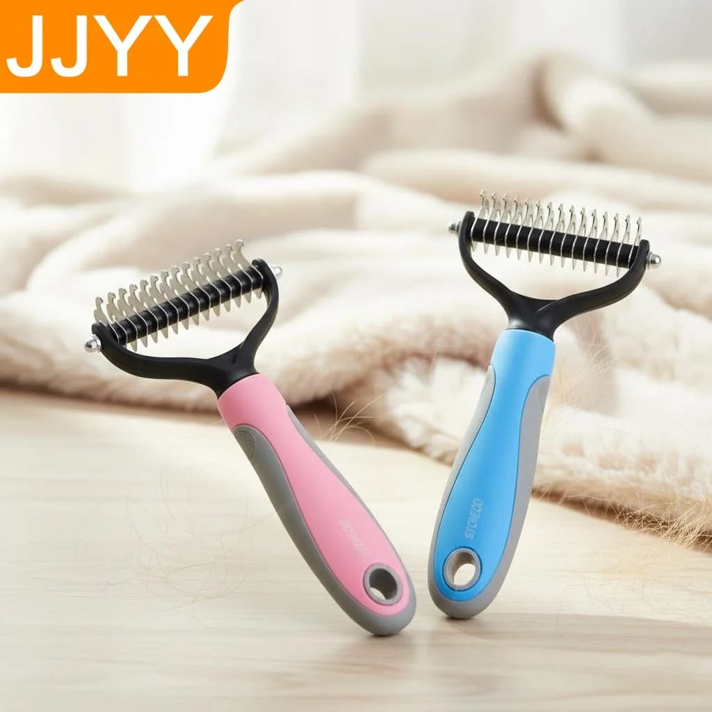 Spazzola per toelettatura cani a doppia faccia, pettine per la rimozione del pelo di animali domestici, per gatti e cani, strumento efficiente per la rimozione del pelo in eccesso, 1 pezzo, taglia S L