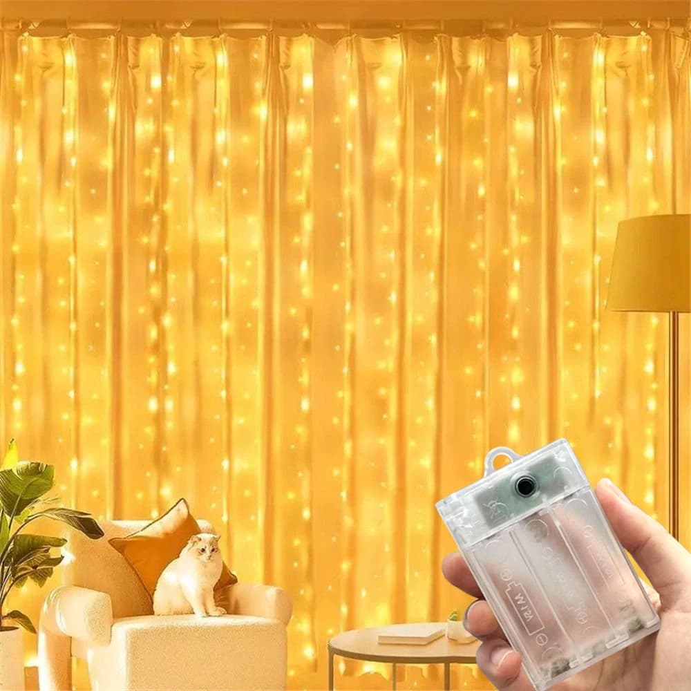 Luci a LED a Batteria per Tende, Ghirlande Luminose Decorative per Camera da Letto, Casa, EID Mubarak, Festa della Mamma