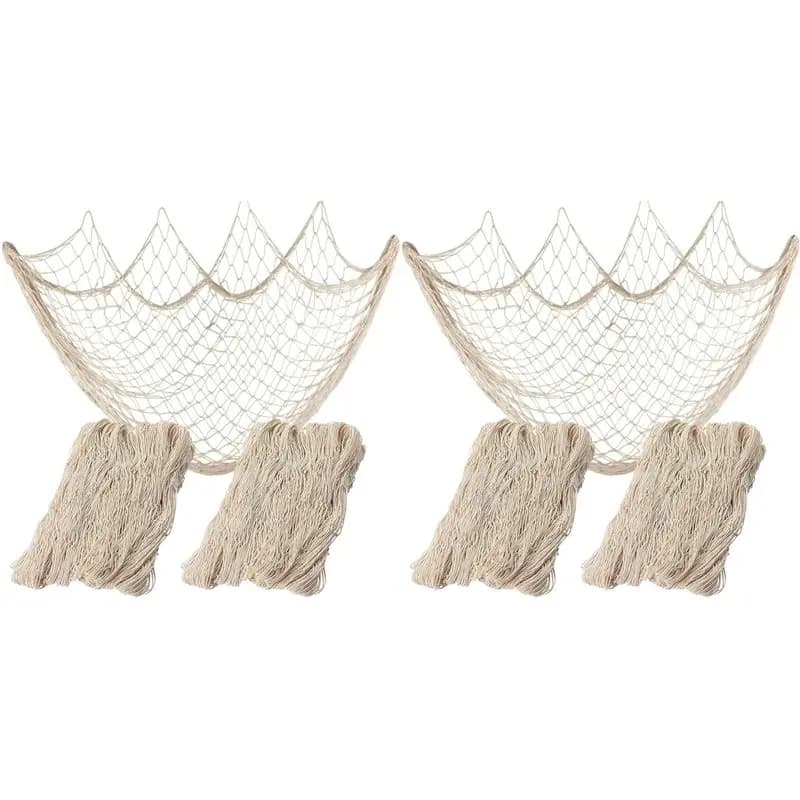 ABKW-4X Nautical Decorative Fishing Net, Sea Theme Fish Net Decor For Party/Wall Decoration Background,59X 39Inch