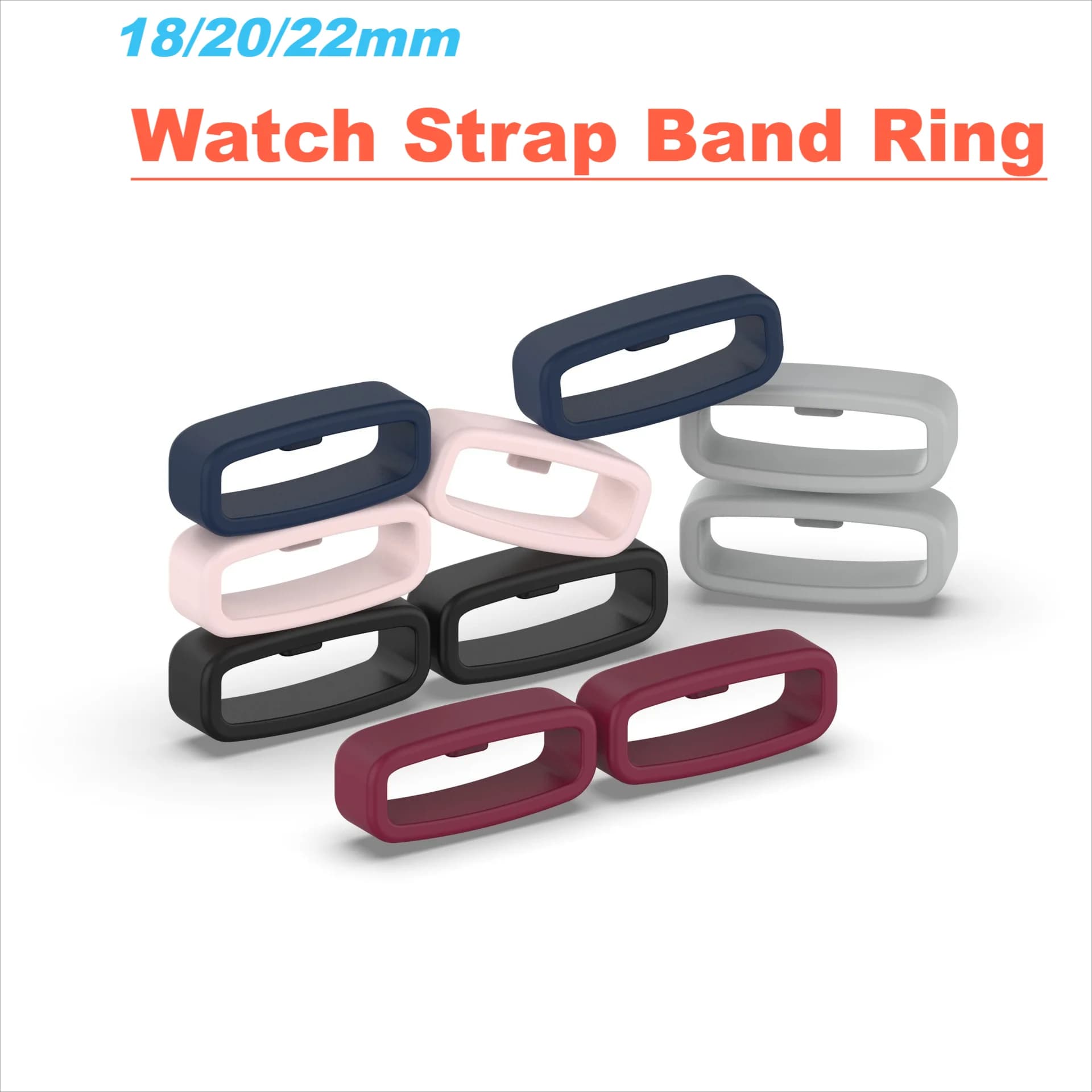 ​ Anello di fissaggio del supporto di sicurezza del ciclo del cinturino dell'orologio in gomma per ​ Cinturino Xiaomi Huawei Samsung Galaxy 18mm 20mm 22mm
