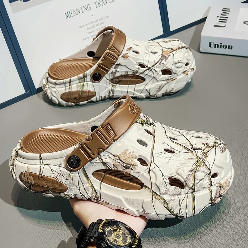 Sandali Unisex Camouflage Chiaro con Suola Spessa in EVA, Scarpe Comode Bivalenti per Uso Quotidiano/Spiaggia, Scarpe da Acqua