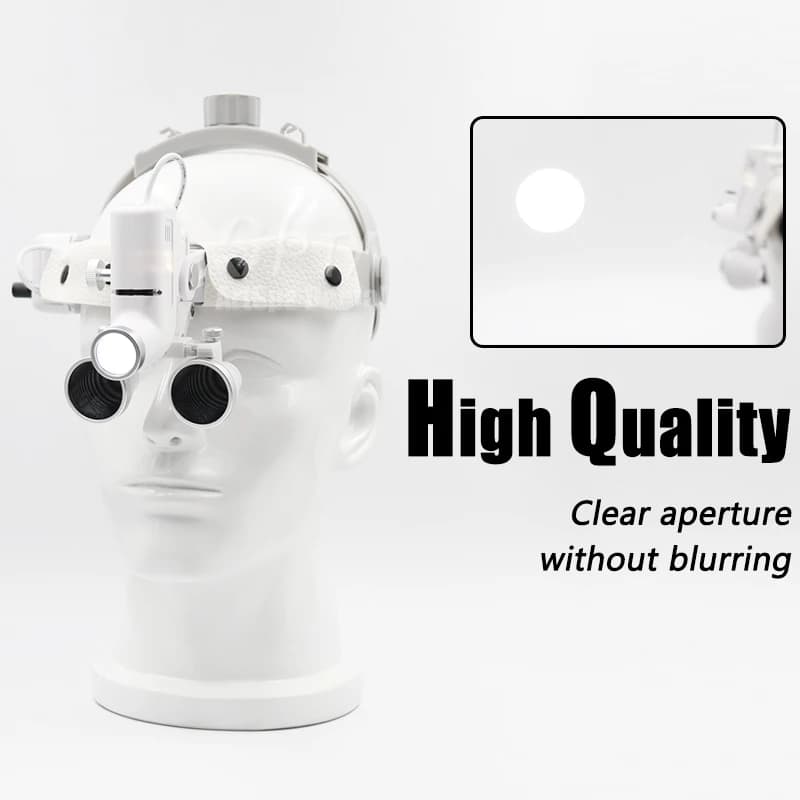 Faro dentale 5W messa a fuoco punto luce 2.5X e 3.5X lente con luce medica testina odontoiatrica che indossa binoculare