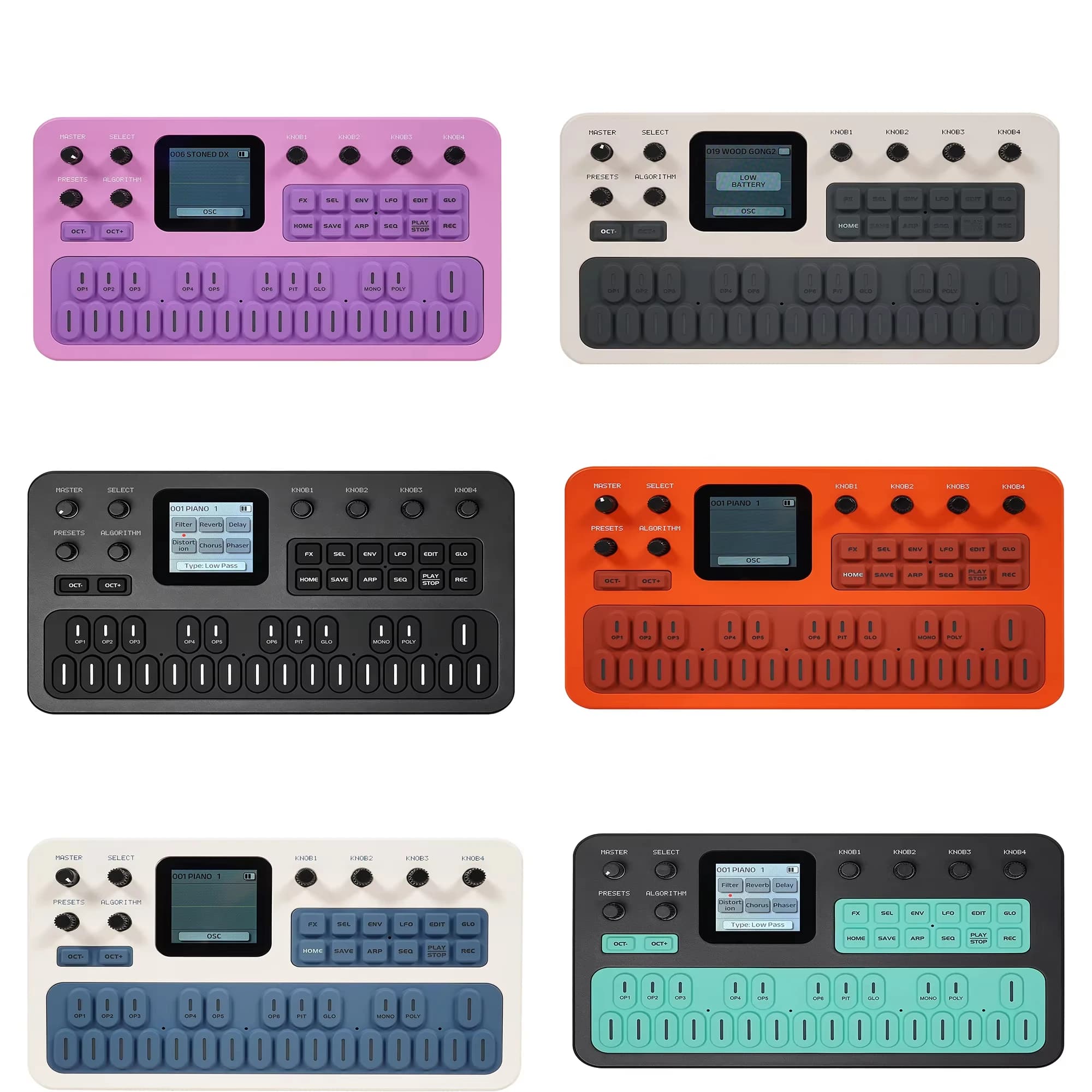 M-VAVE NEW FM-1 Portable FM Synthesizer 6-Operator 32-Algorithm 128 Presets Built-in Speaker Bluetooth MIDI 12H Battery
