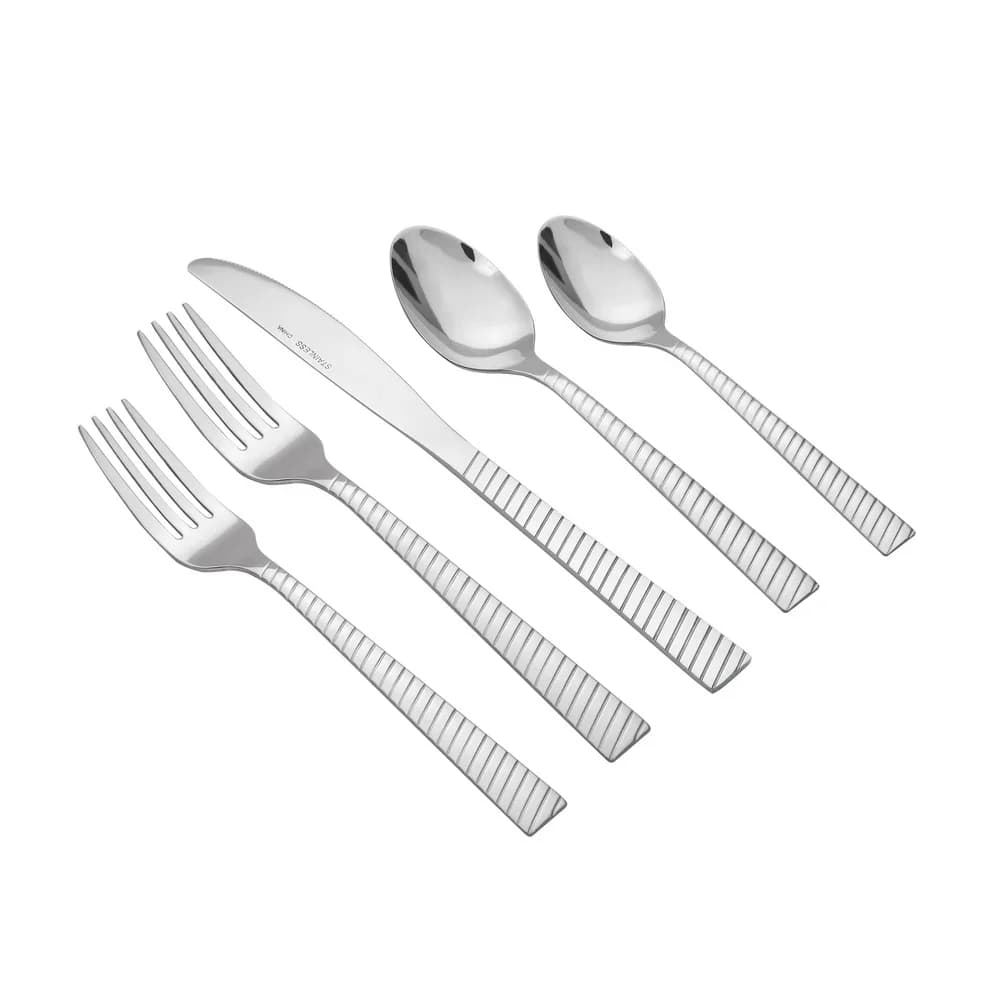 20-piece stainless steel cutlery set, service for 4 people, ergonomic kitchen utensils, dishwasher safe, perfect for home, catering, camping and picnics