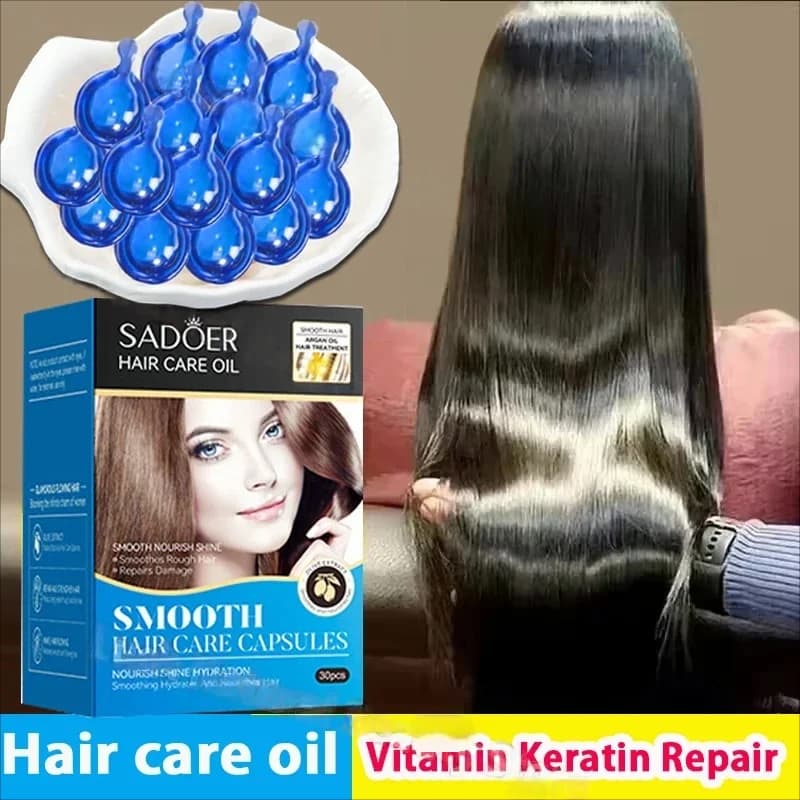 Magic Hair Vitamin Capsule Keratin Oil Fast Restore Hair Soft Smooth Shiny Deep Moisturizer Frizzy Dry Scalp Hair Care Products