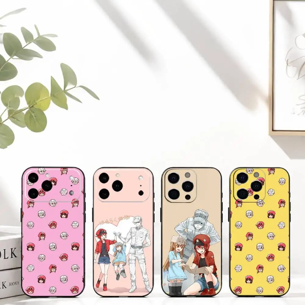 A-Anime Cells at Work! Custodia per telefono in silicone morbido per iPhone 17 16 15 14 13 12 11 X XR Plus Pro Max Plus