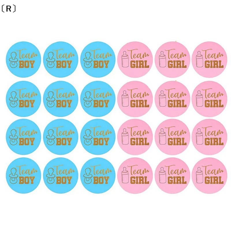 〔R〕24pcs/set Team Boy Team Girl Stickers Boy or Girl Vote Sticker for Gender Reveal〔Winter2〕
