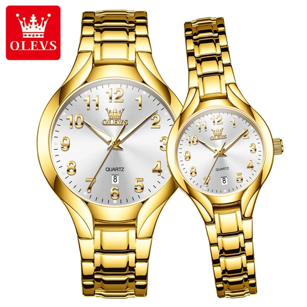 OLEVS 3650 Orologi al quarzo originali per uomo Donna Impermeabile Luminoso Coppia Orologi da polso Moda Quadrante digitale Orologio da amante Regalo