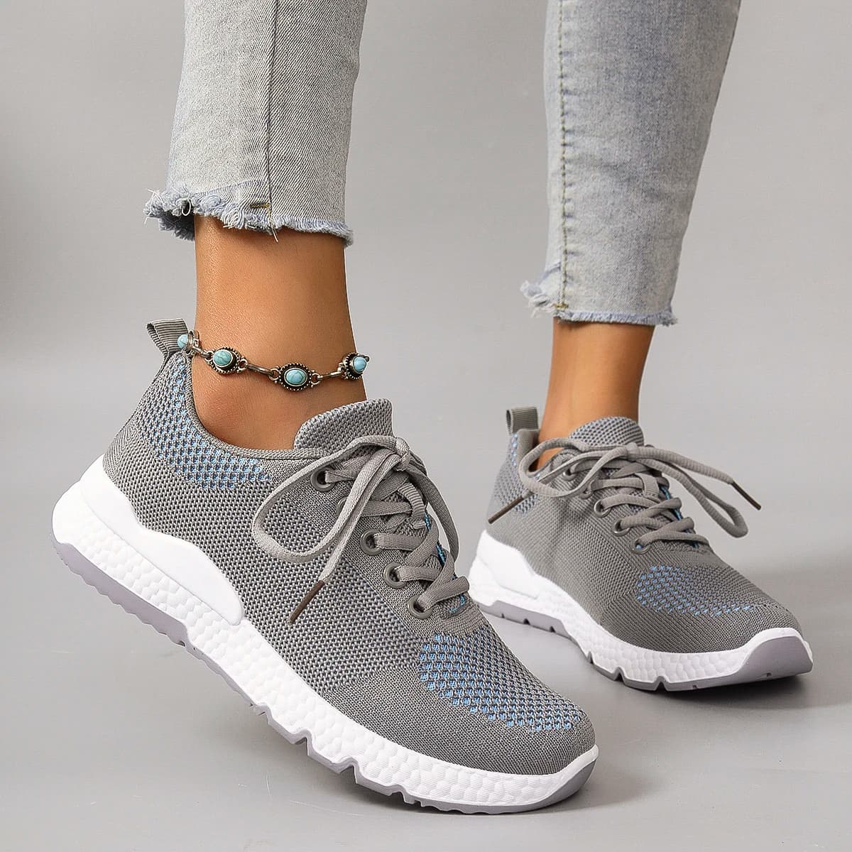 Primavera e autunno nuovo prodotto scarpe sportive stringate da donna comode, traspiranti, leggere, scarpe sportive resistenti all'usura