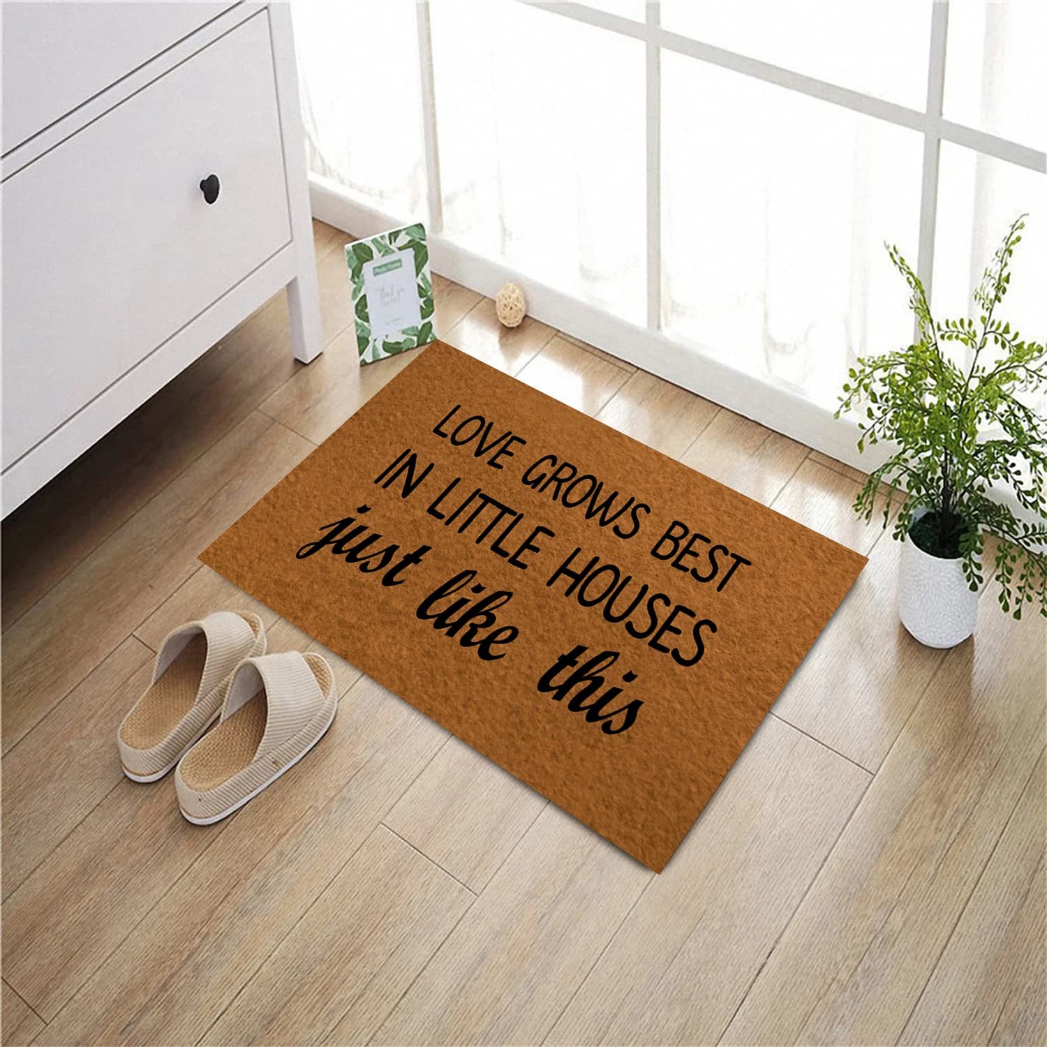 Love Grows Best In Little Houses Just Like This Doormat Rubber Bathroom Kitchen Mat Garden Garage Door Floor Mat Non-Slip Carpet