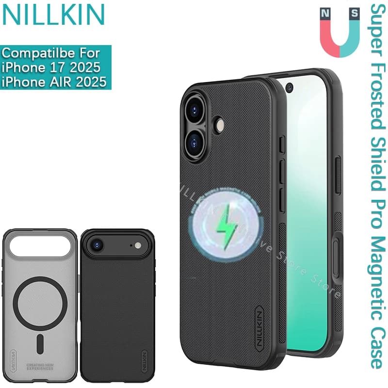 Nillkin Per iPhone 17/17 AIR TPU + PC Super Frosted Shield Custodia magnetica antiurto Magsafe custodia protettiva per telefono Shell