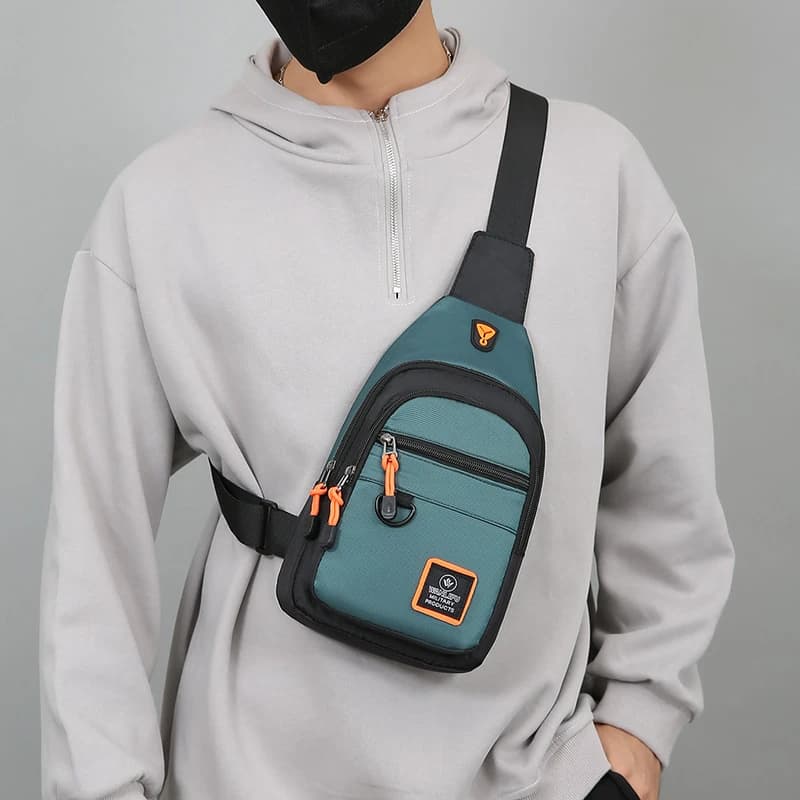 Men's casual nylon shoulder bag, small travel and cycling shoulder bag, outdoor sports shoulder bag, travel bag for phone