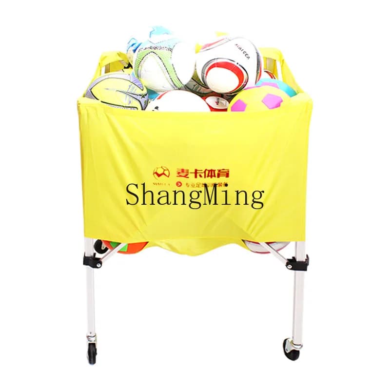 CL Basketball Trolley Portable Folding Mobile Trolley with Cargo Frame for Volleyball Bearings for Football